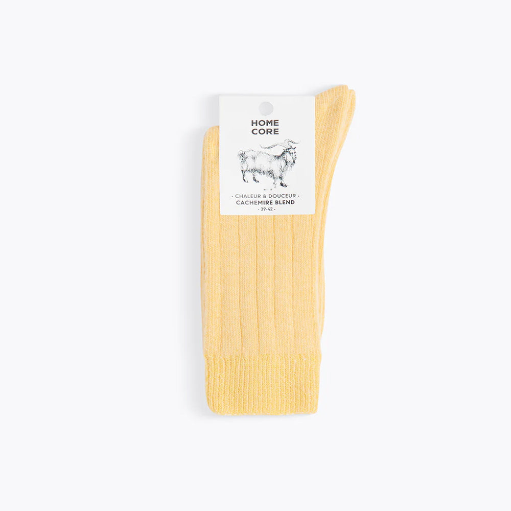 Homecore - Chaussettes Cachemire Mélange - Jaune Easter