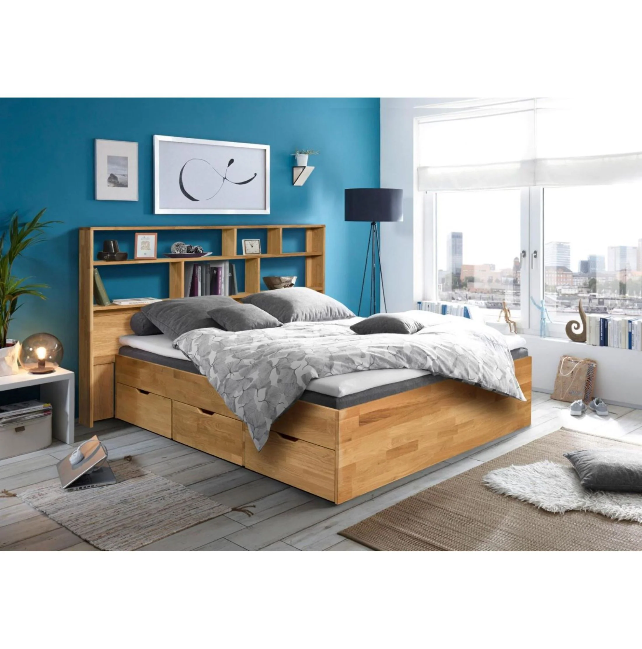 Cabecero de madera maciza de roble Sofia, 190 x 15 x 120 cm. | NordicStory
