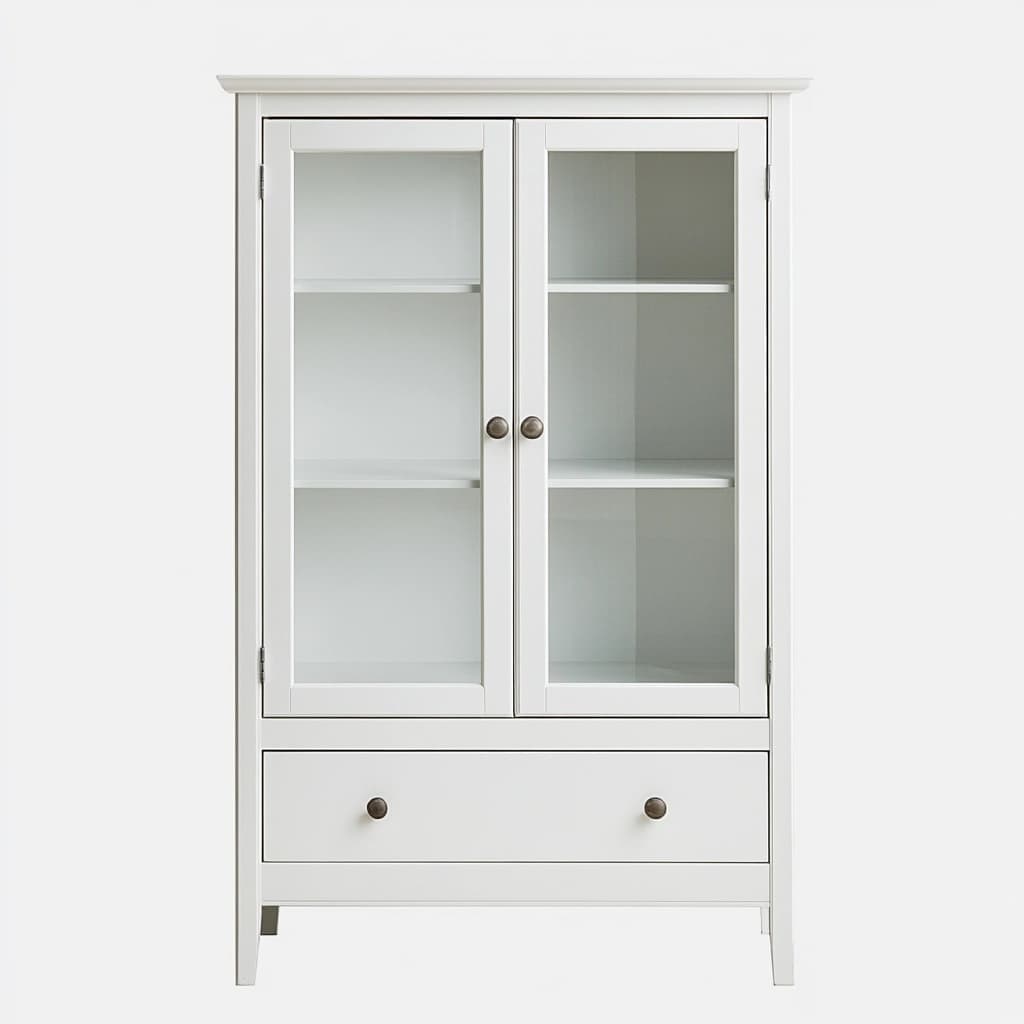 Vitrina de Madera Vidrio Blanco 80x40x120 cm