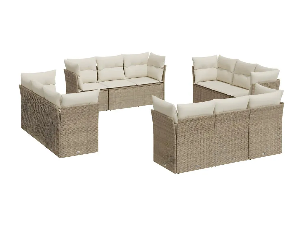 Set de 12 Sofás de Jardín y Cojines Ratán Sintético Marrón UV4272843