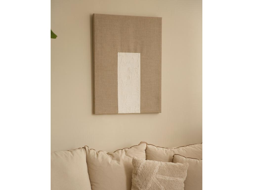 Cuadro decorativo sobre lienzo de lino con marco de madera marrón oscuro pintado artesanalmente con pintura al oleo de 100x150cm - MAYA - Tucasago