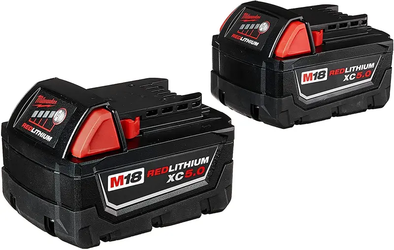 Milwaukee 18V 5Ah Lithium-Ion Battery 2 Pack - M18 - Image 2 Milwaukee 18V 5Ah Lithium-Ion Battery 2 Pack - M18 - Image 2