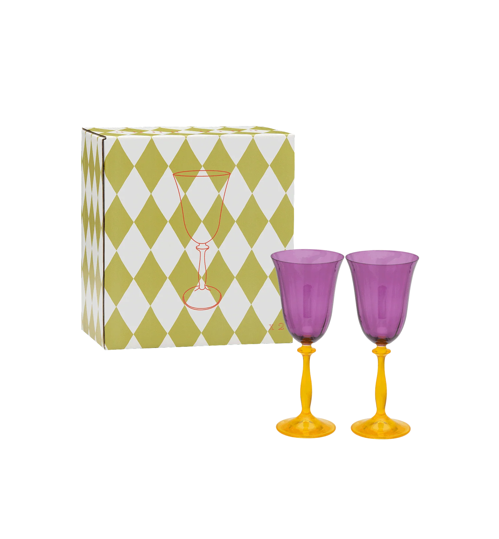 Petunia Optic Wine Glass Set of 2