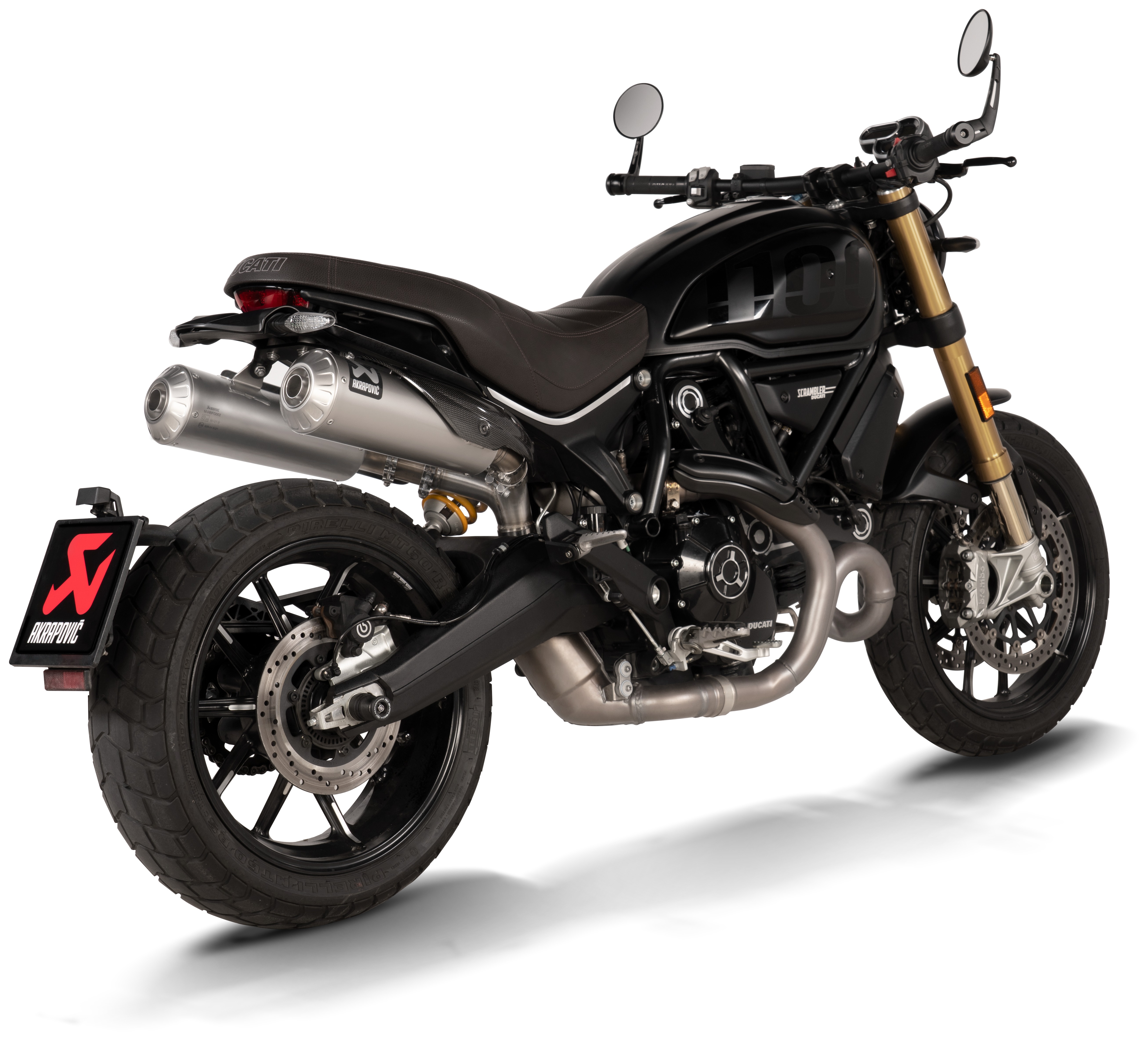 SportsBikeShop Akrapovic Slip-On Exhaust Ducati Scrambler 1100 2021-2023