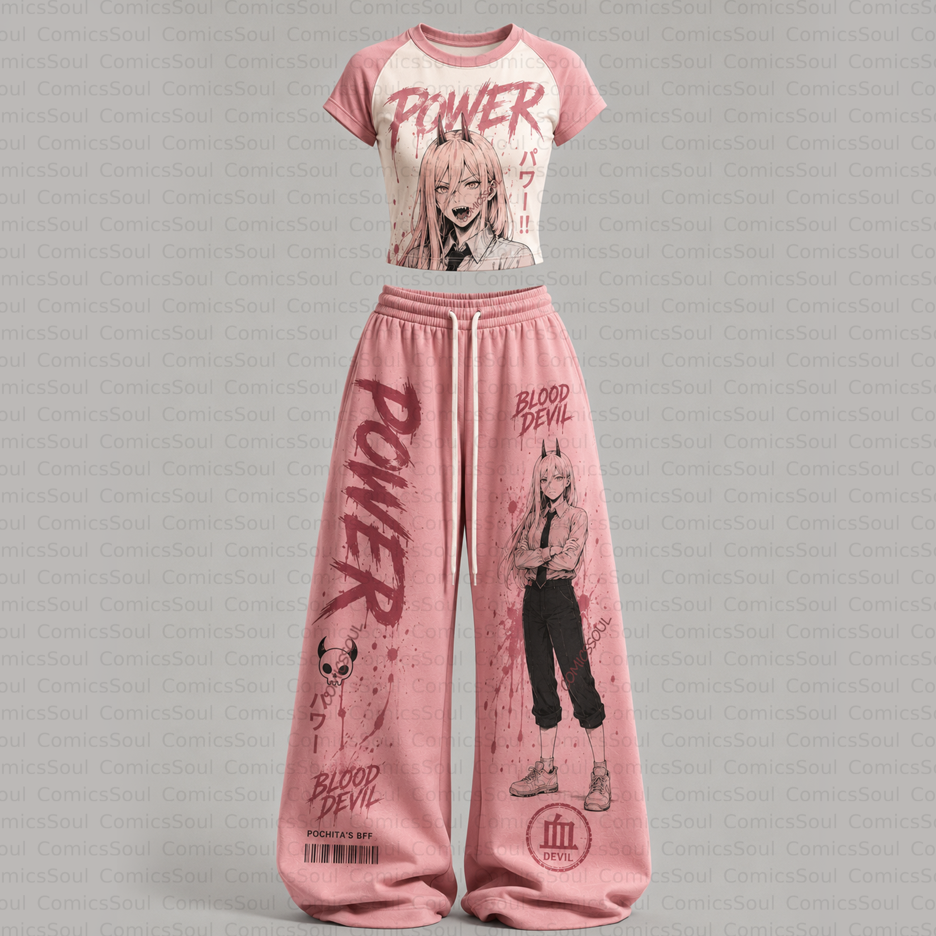 Chainsaw Man T-Shirt & Elasticated Trousers Two-Piece Set