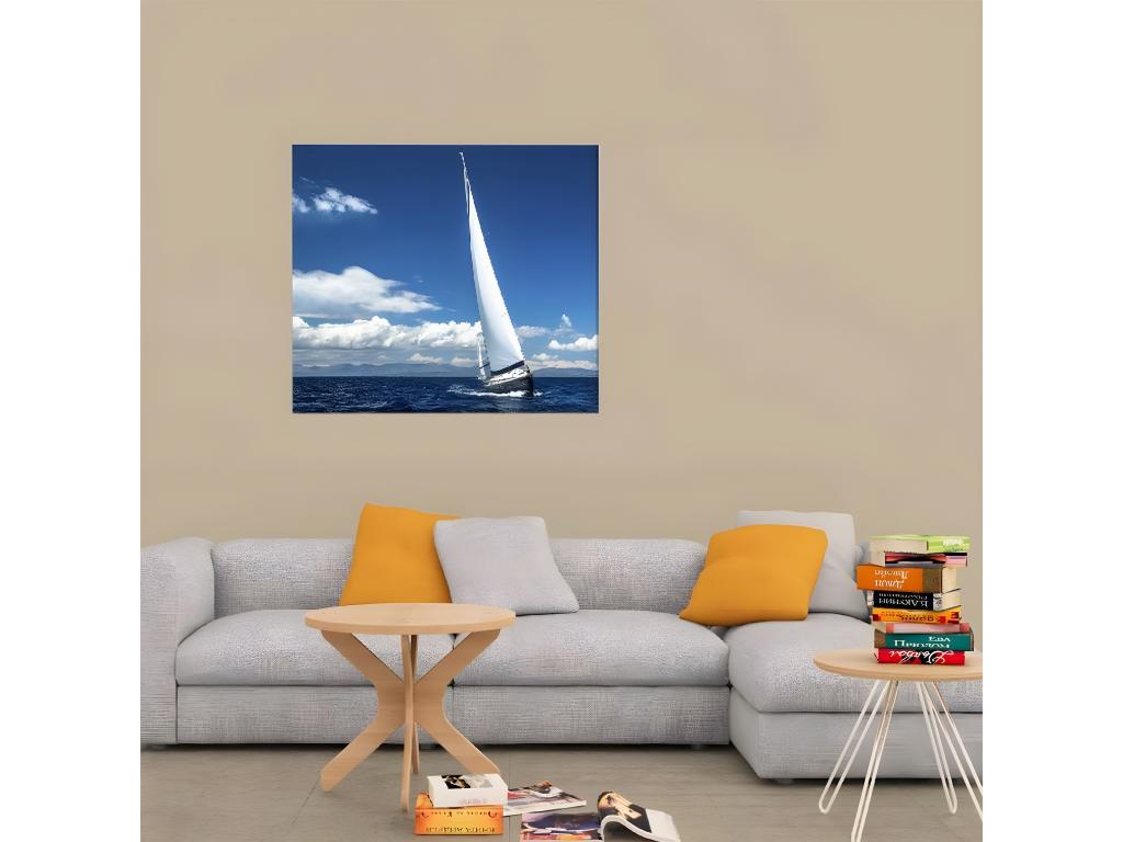 Impresión sobre Lienzo Barco, Multicolor, 100x3x70 cm, Laocacasas