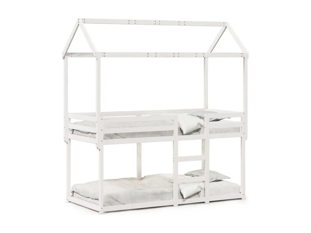 Cama litera con techo Patriciabaezcasa maciza de Patriciabaezcasa blanco 90x200 cm