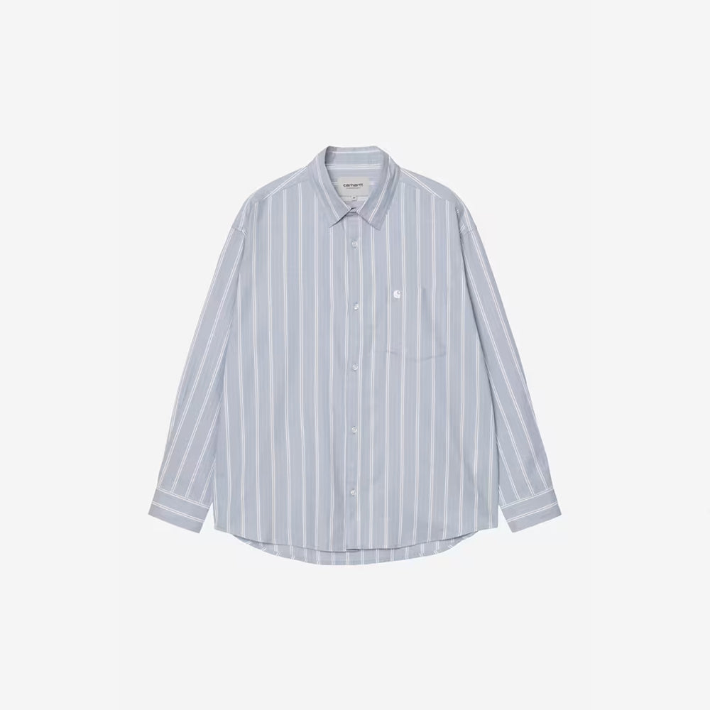Carhartt WIP - Chemise Ls Beale - Gentle Bleu Blanc