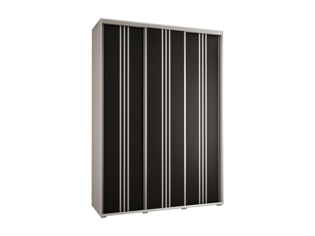 ARMARIO Mueblesclasic 6 DE PUERTAS CORREDERAS 235.2/170/60 3 puertas (Blanco/Negro/Plata)