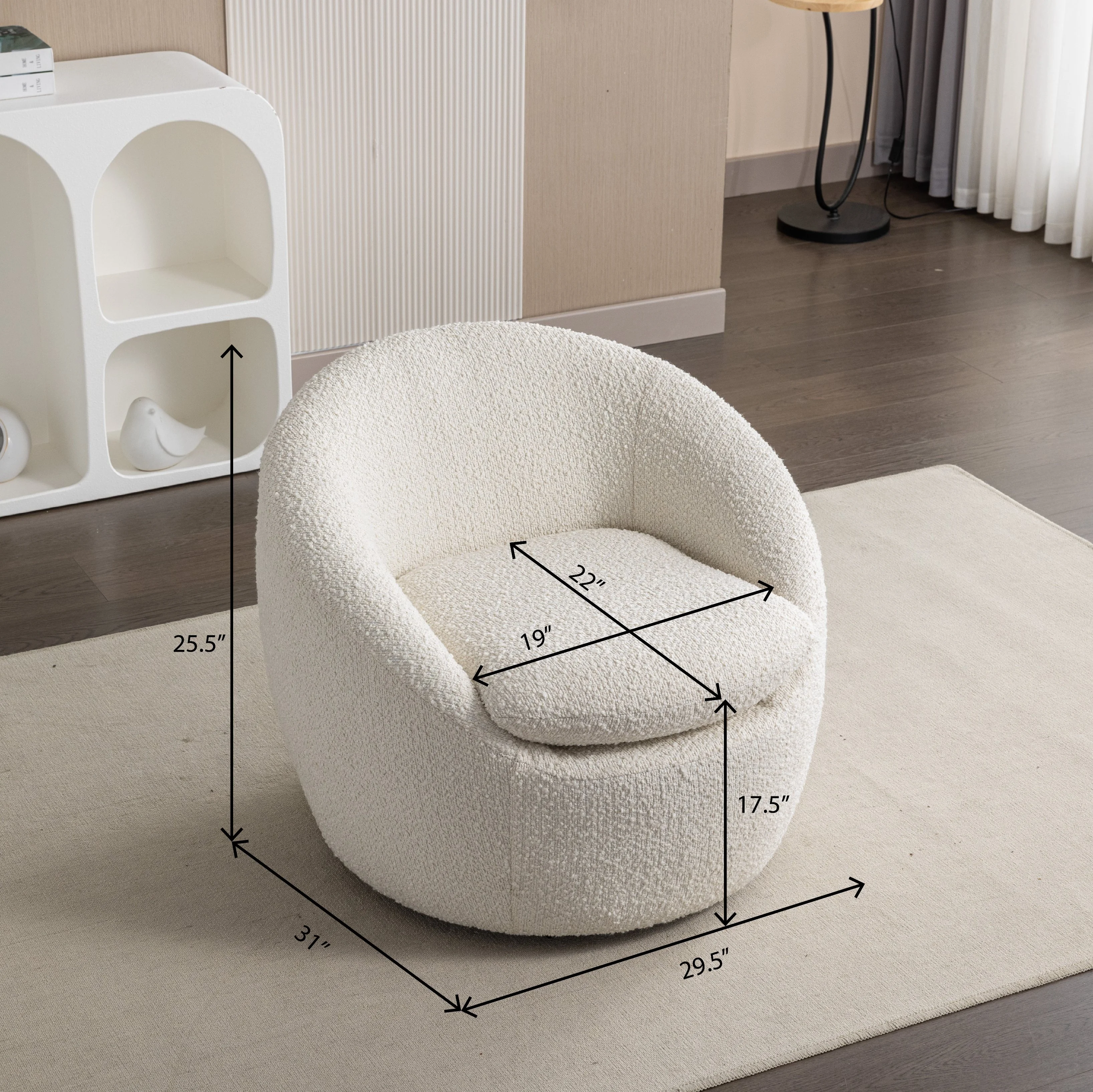 Roundhill Furniture Winnie Modern Barrel Chair, 360- Swivel - Image 39
