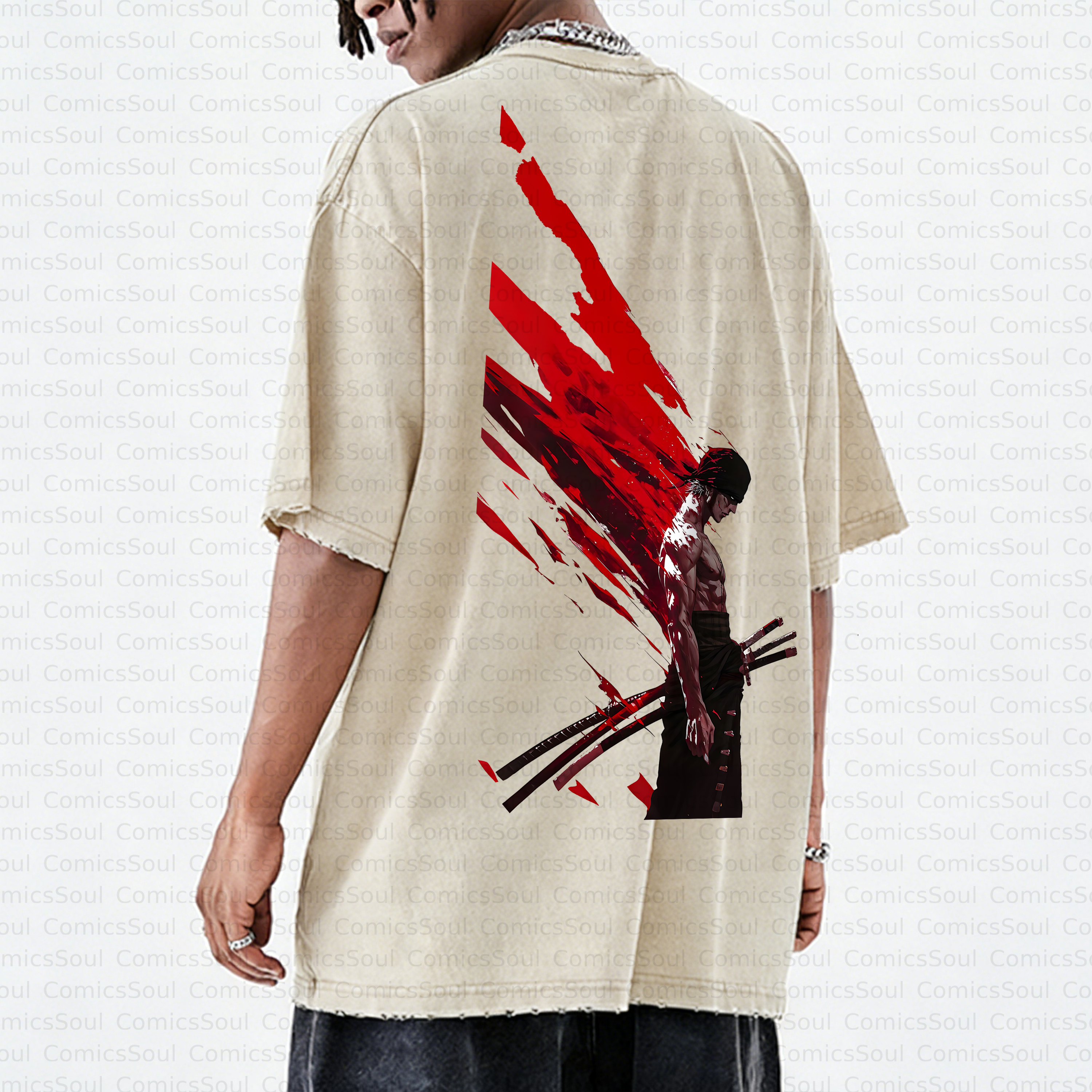 Unisex Anime Inspired Vintage Washed T-Shirt