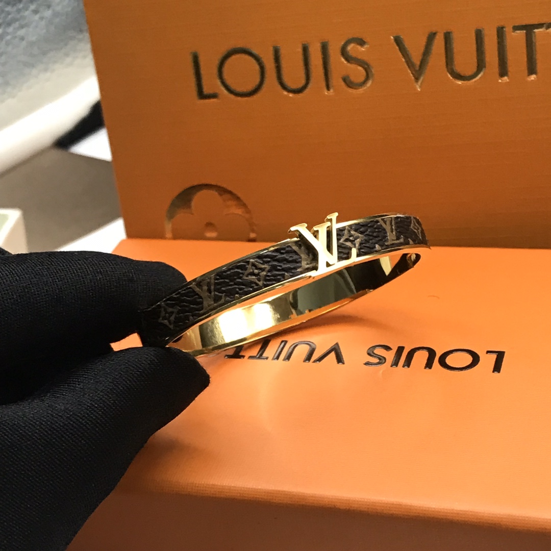 Louis Vuitton LV Monogram Leather Bangle Couple Bracelet - Original Replica Club