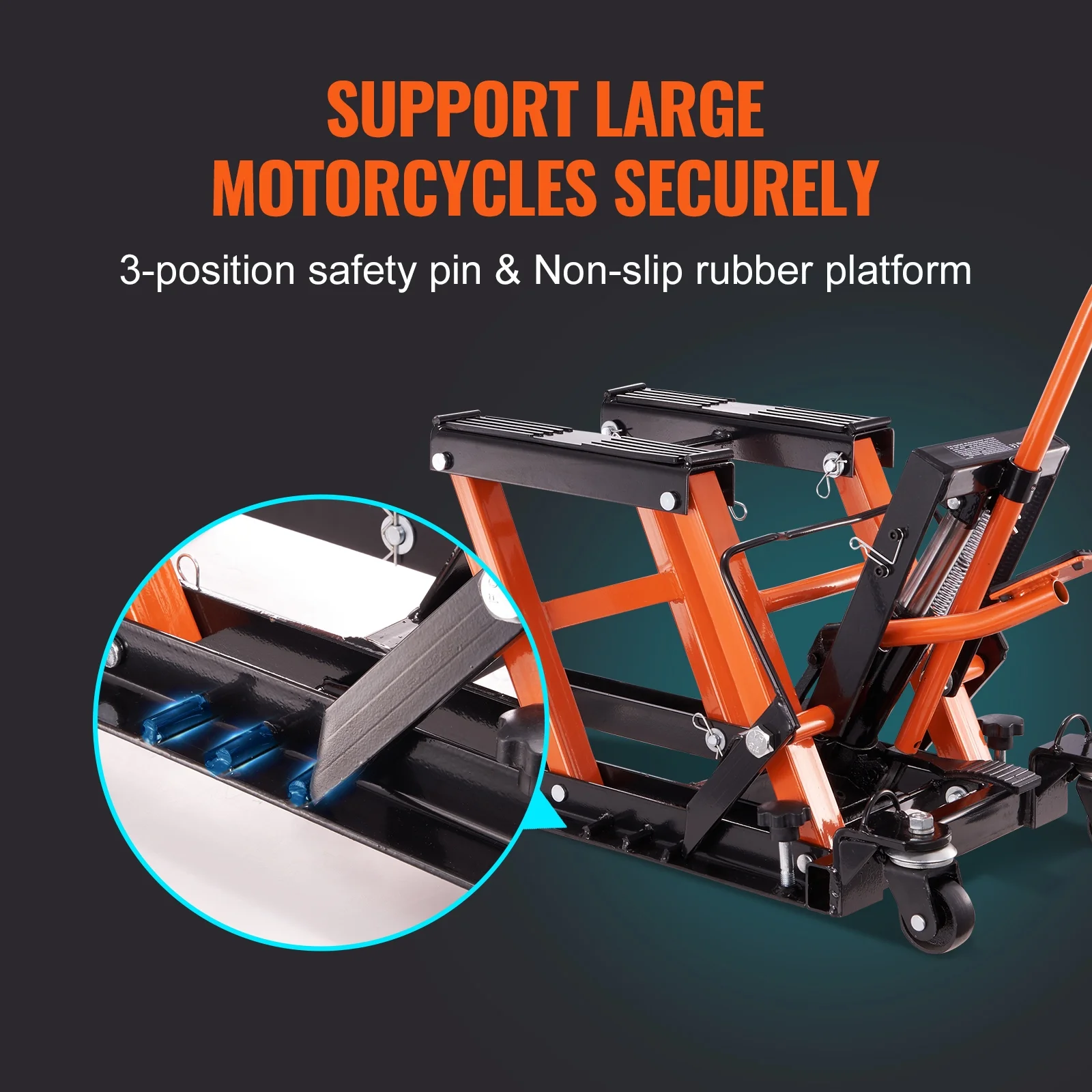 KFFKFF 1500 LB Hydraulic Motorcycle ATV Lift Jack Hydraulic Pump Hoist Jack ATV Dirt Bike Stand - Image 4