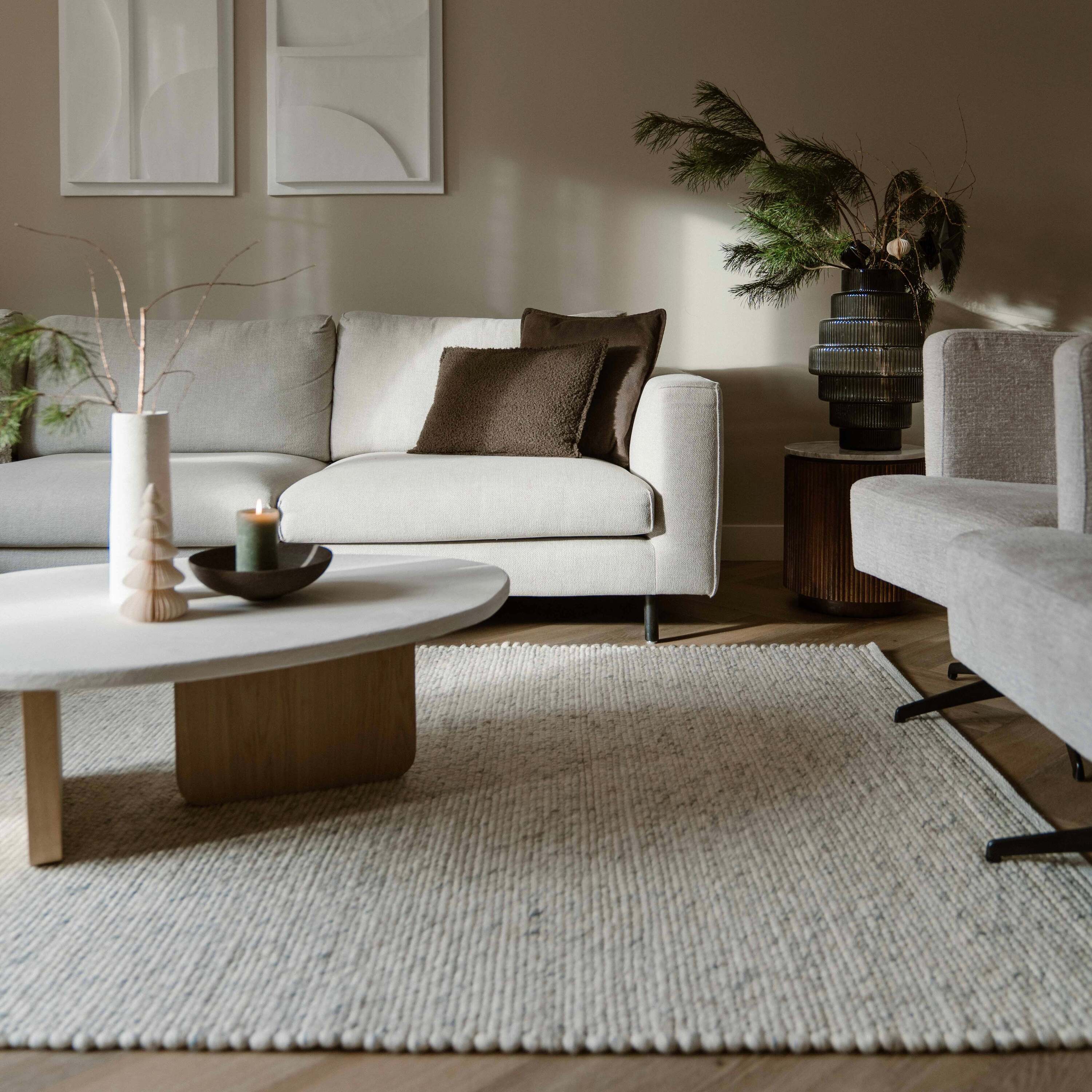 Mrcarpet Wollen vloerkleed Beige gemeleerd Gotland 240x340cm