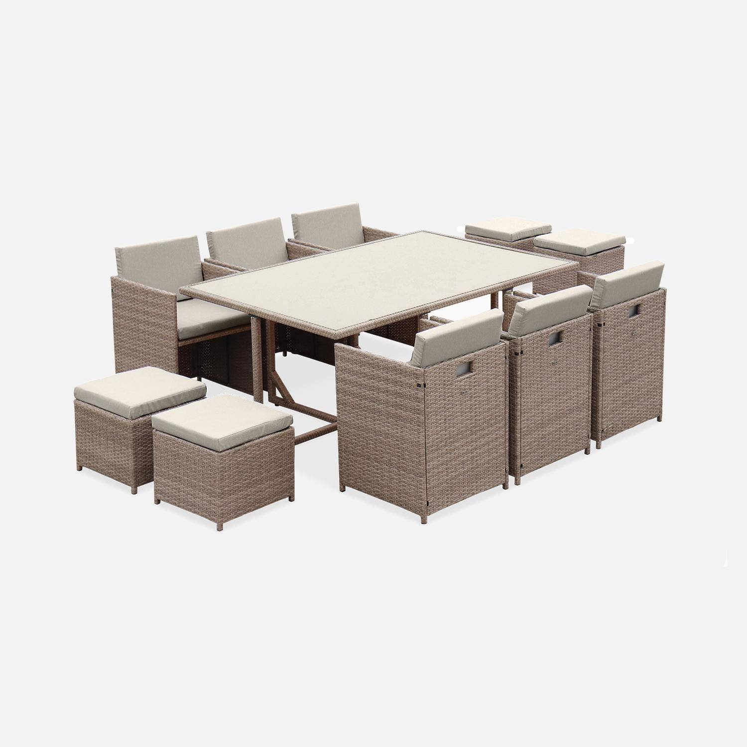 Vabo 10 - Mesa de jardín de resina de 10 plazas
