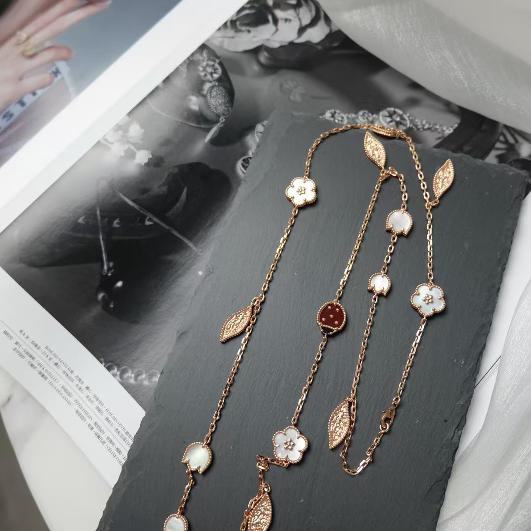 VCA Lucky Spring Long Necklace, 15 Motifs - Original Replica Club