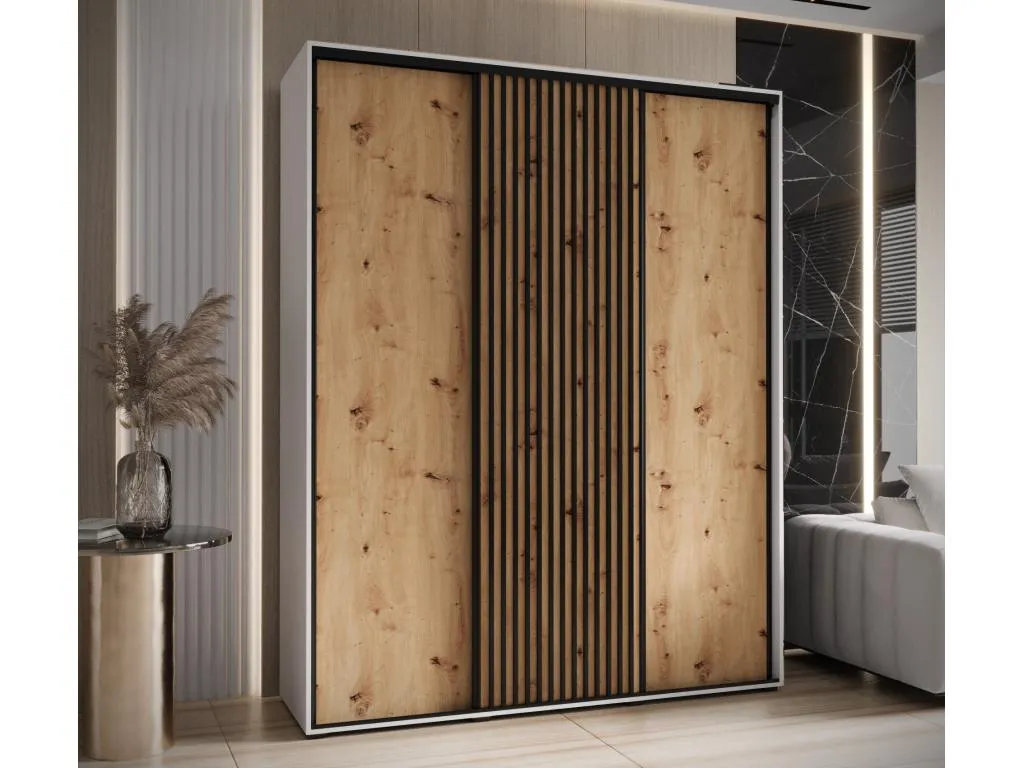 ARMARIO Alkifurniturees 1 DE PUERTAS CORREDERAS 235.2/190/45 3 puertas (blanco/artisan) EIJL38821