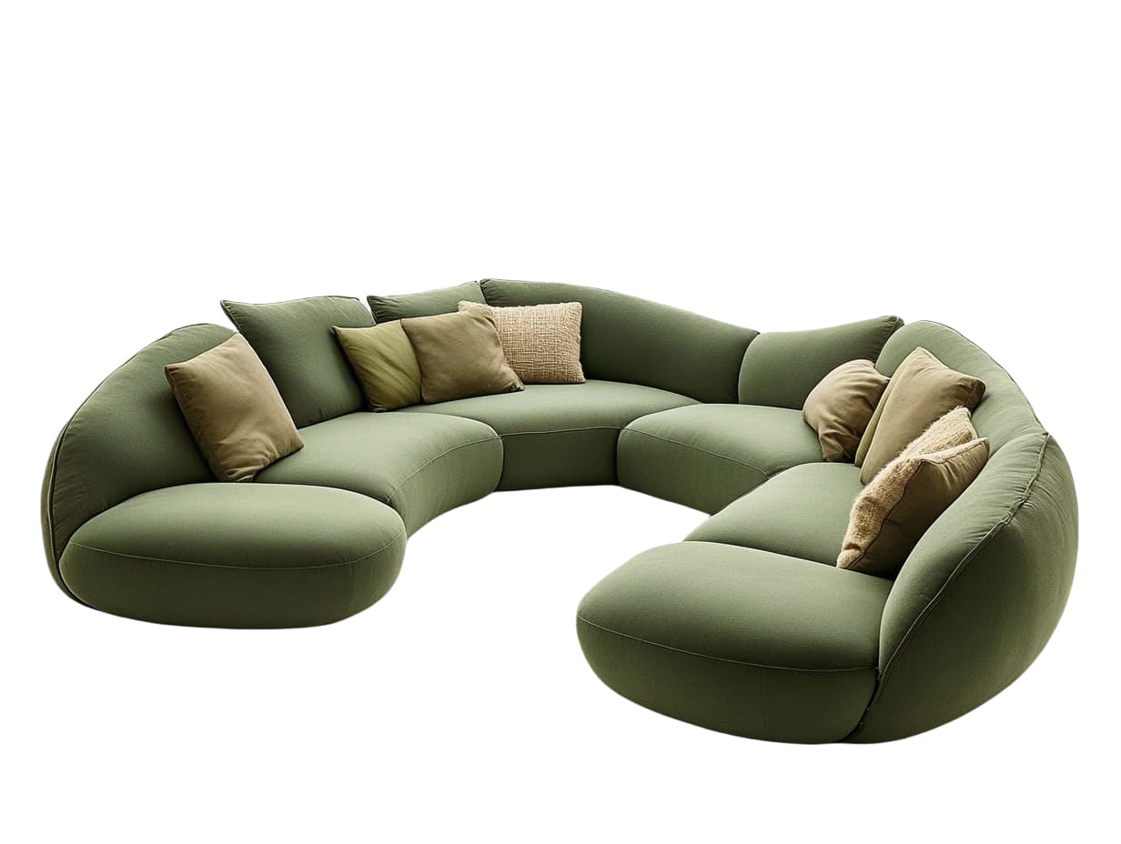 Sofá Modular en Forma de U Verde
