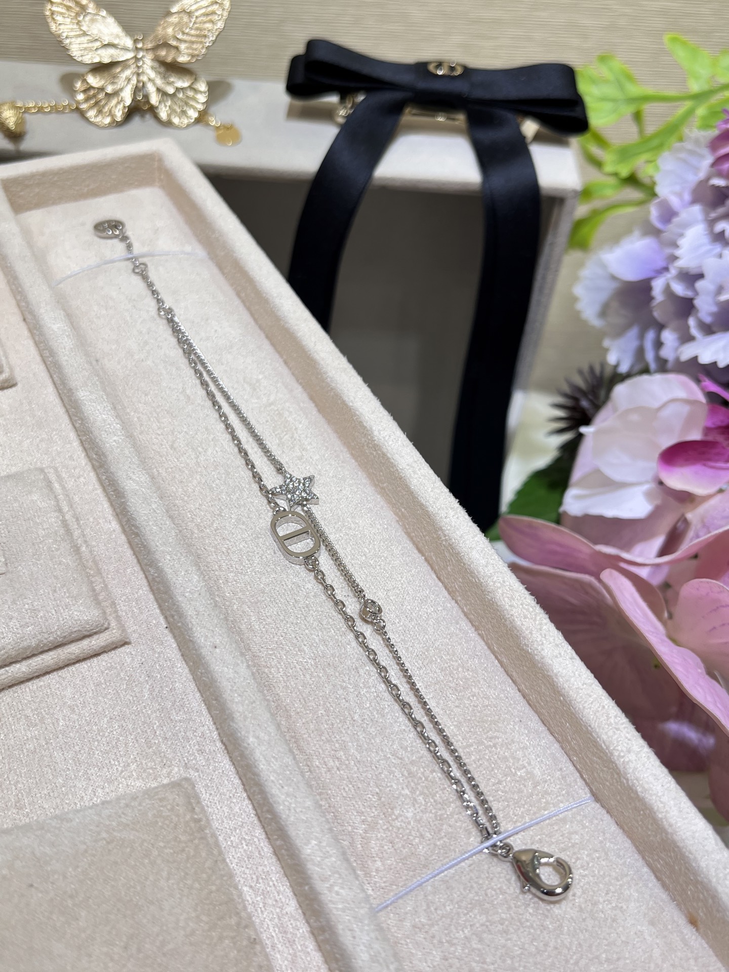 Dior Two Layered Chain with Star Charm Bracelet - Original Replica Club