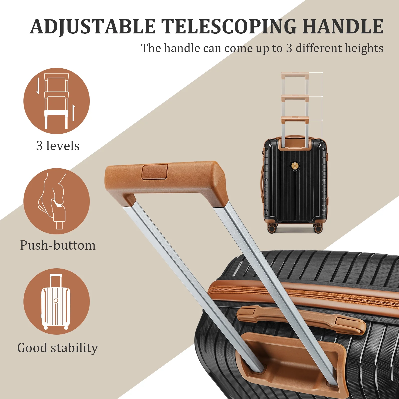 Joyway 5 Piece Luggage Sets Hardshell Lightweight Suitcase with TSA Lock Spinner Wheels-Orange - Image 30