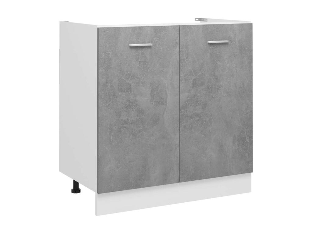 Armario debajo fregadero madera contrachapada gris 80x46x81 - 5cm