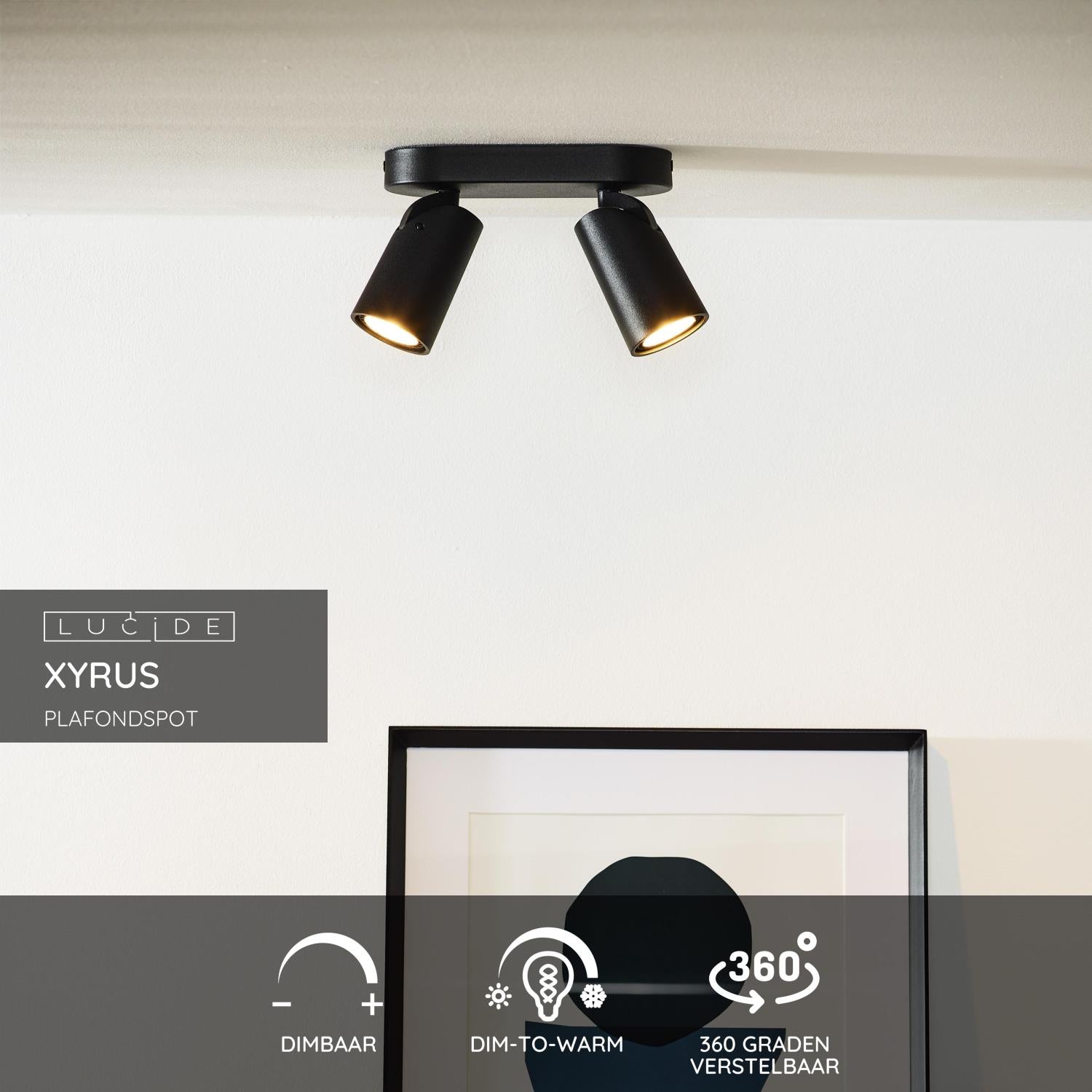 Lucide XYRUS Plafondspot - Zwart