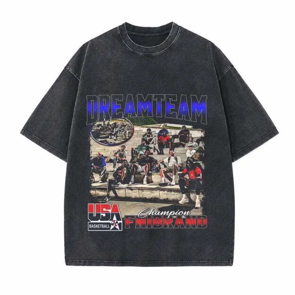 Vintage Basketball Culture Printed Unisex Washed T-Shirt