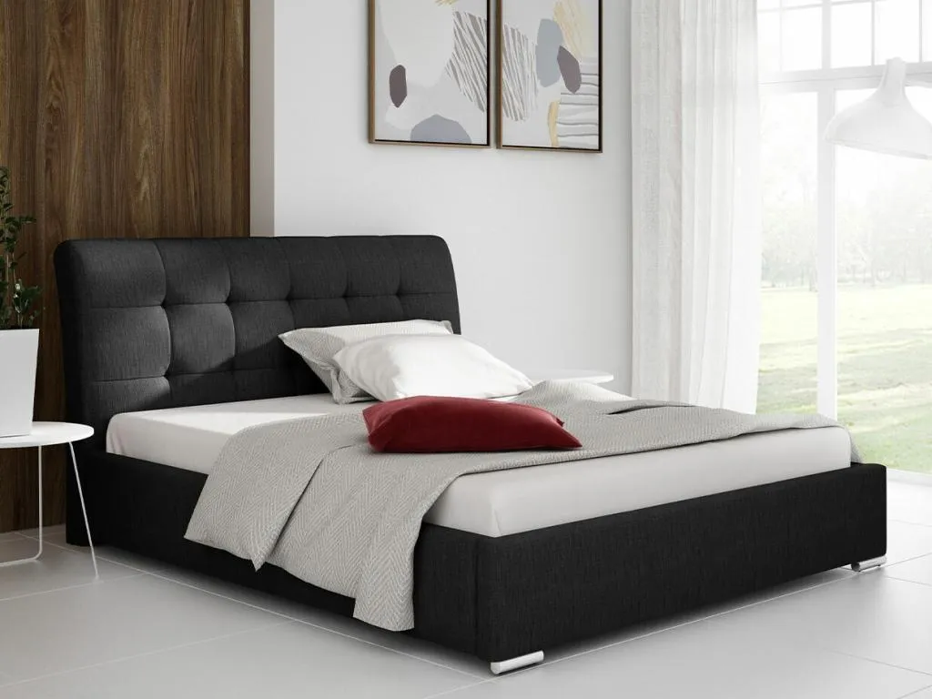 Cama Cosinor 107, doble, marrón, 140x200, tapiz, somieres, 160x227x103cm ree1702579