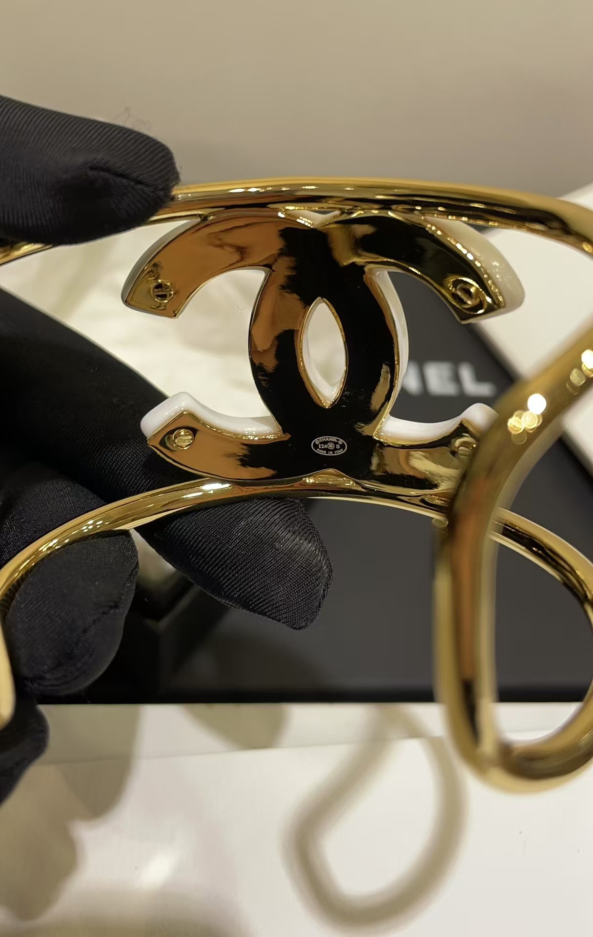 Chanel Open Cuff Funky Exaggerated Geometric Bangle Bracelet - Original Replica Club