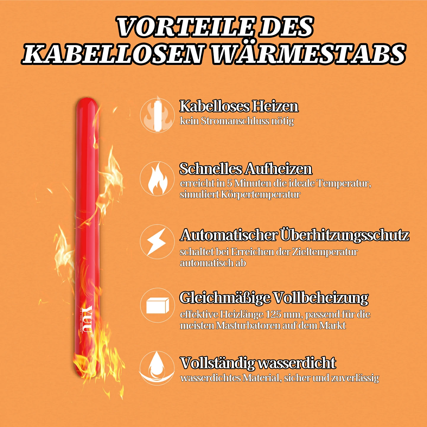Dr.YUU kabelloser Heizstab für Masturbatoren mit 5-Minuten Körperwärme – Bild 4