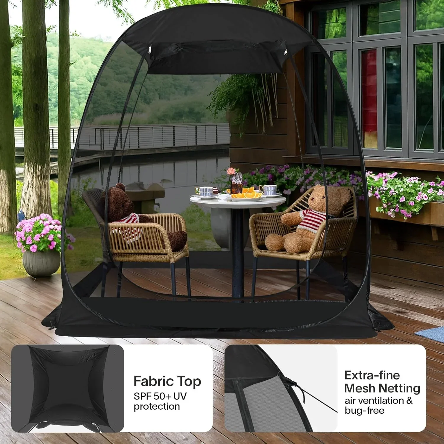 Screen gazebo sleeps 6-10-15 people Igloo-style canopy tent mosquito net on the sides Perfect