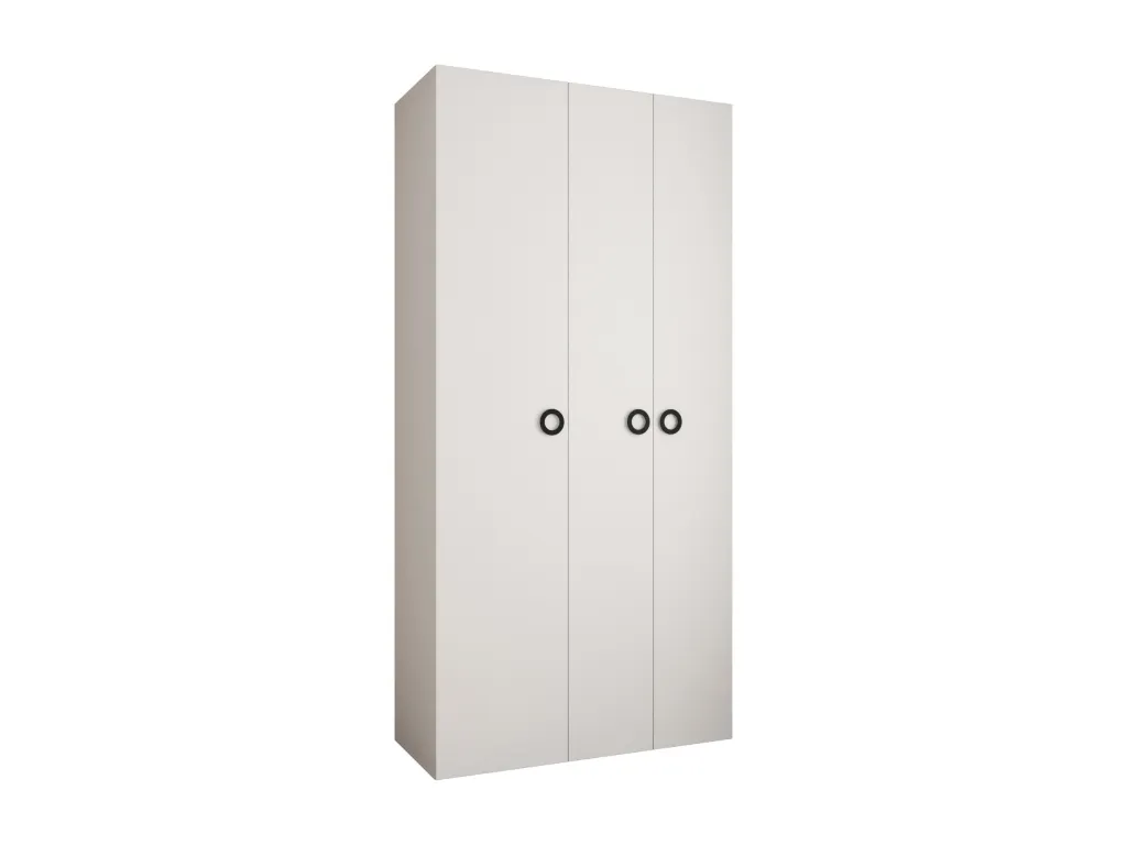 Armario Nidovia de puertas batientes 3 puertas (blanco/negro) 245,5x120x40 cm. pjo3430630