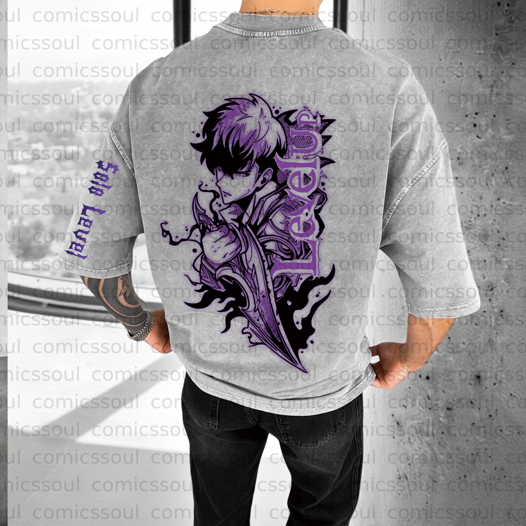 Unisex Anime Inspired Vintage Washed T-Shirt
