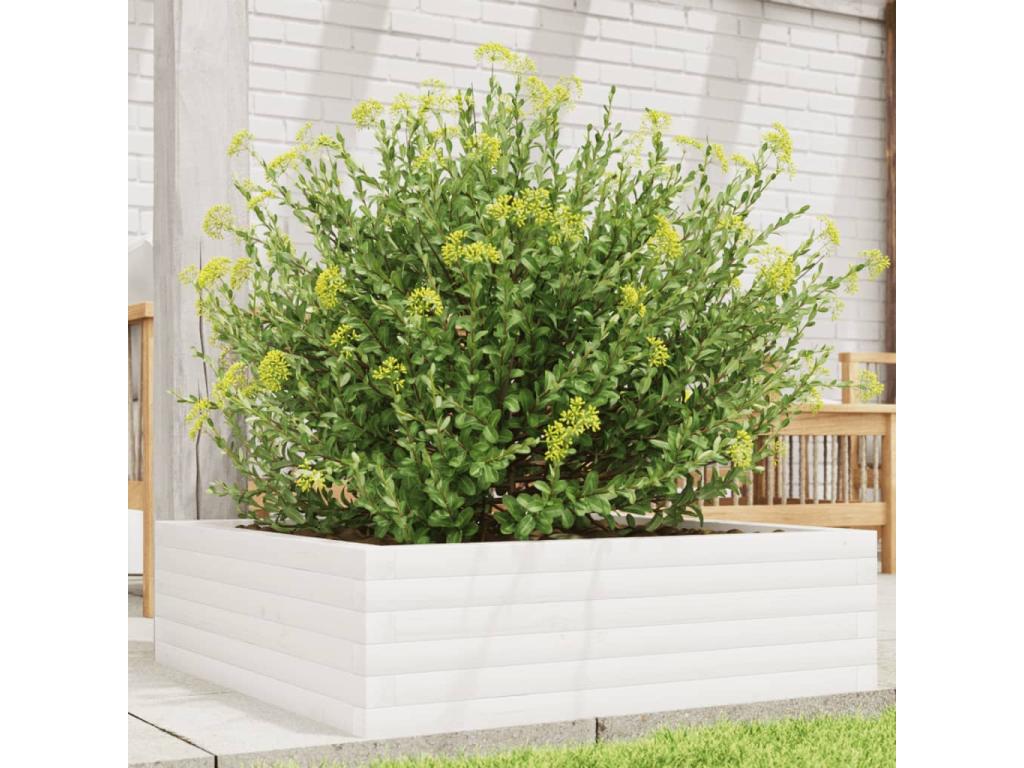 Decoratodo  madera maciza de pino blanca 80x80x23 cm
