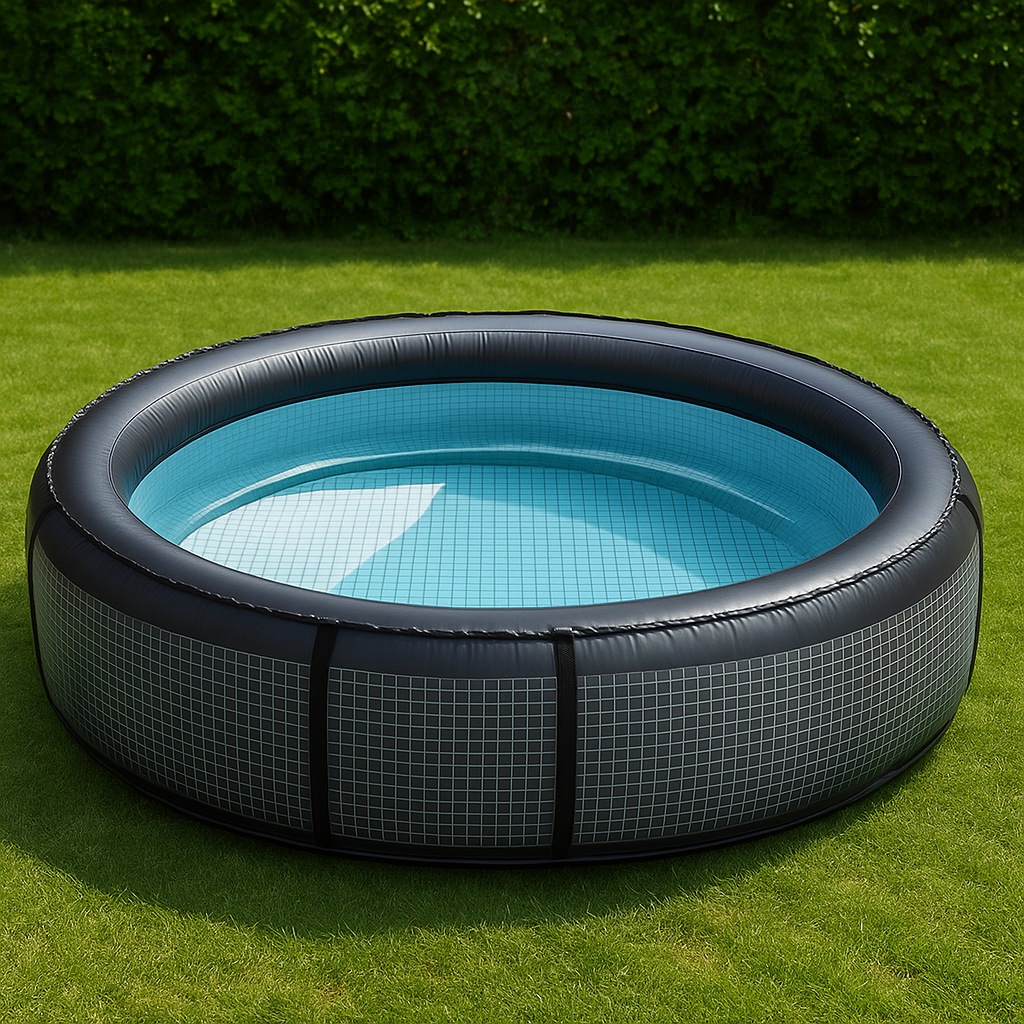 Piscina tubular redonda Redonda Sí Piscina Tubular PVC, Poliéster, Exterior 457x107 cm Negro/Gris