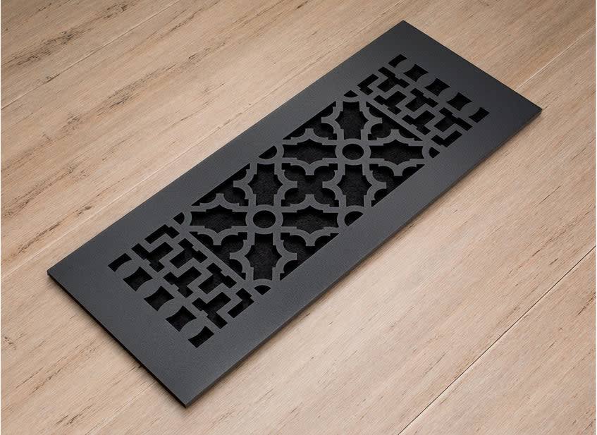 Reggio Registers 612-NH Scroll Series 10" x 4" Floor Grille Without Mounting Hol Cast Iron(4" X 10")