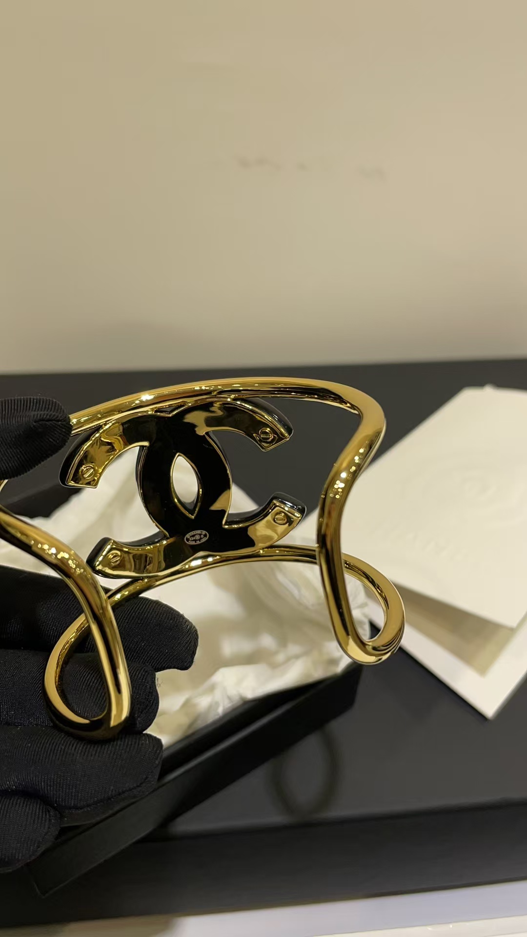 Chanel Open Cuff Funky Exaggerated Geometric Bangle Bracelet - Original Replica Club