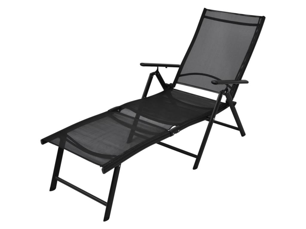 Sillón plegable Aluminio Negro