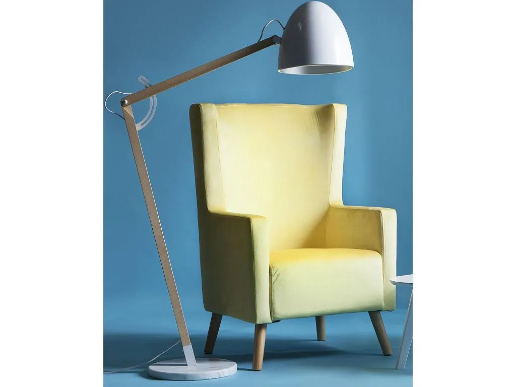 Sillón orejero Quietena Terciopelo Amarillo