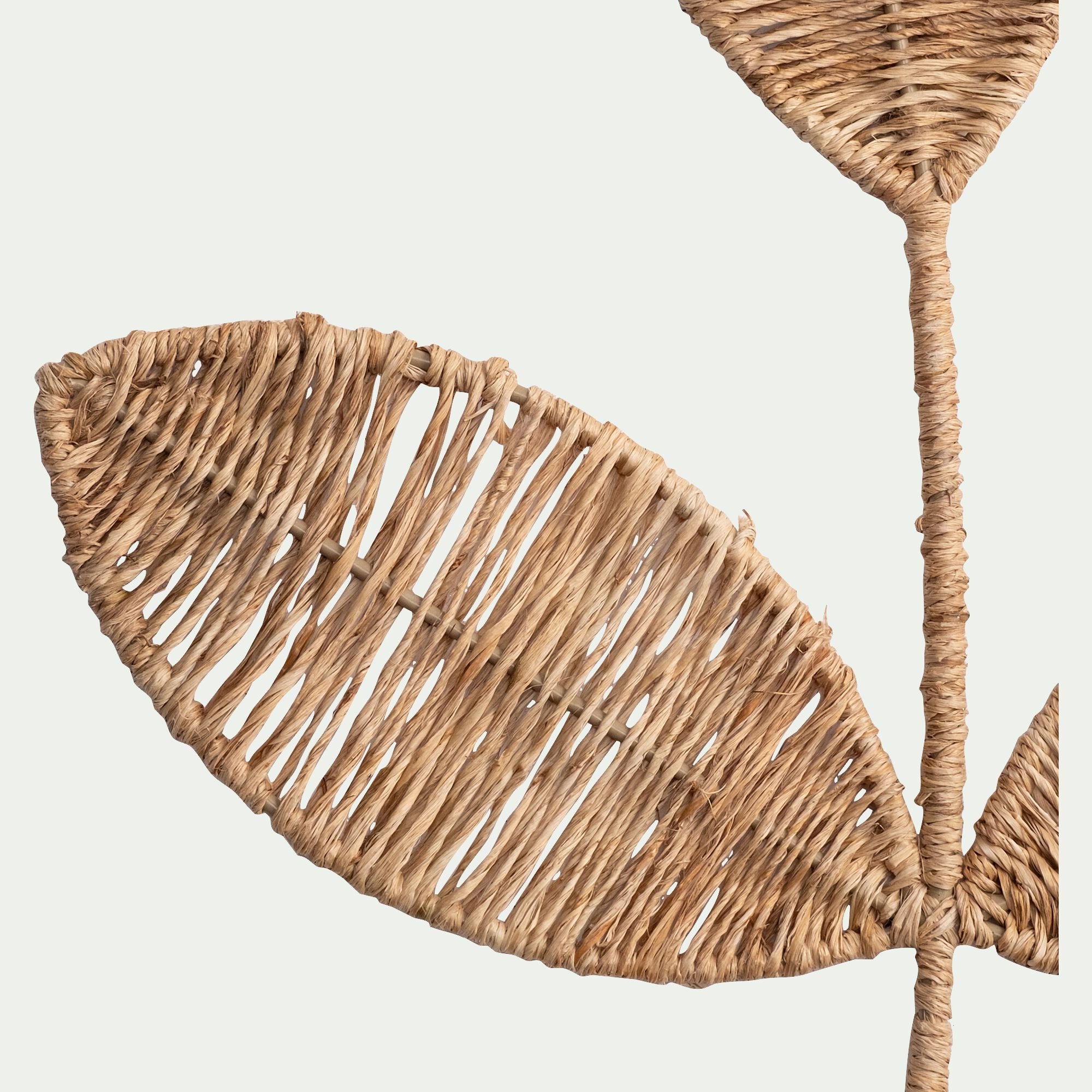VANIA - Déco murale feuillage en jute L40cm - naturel