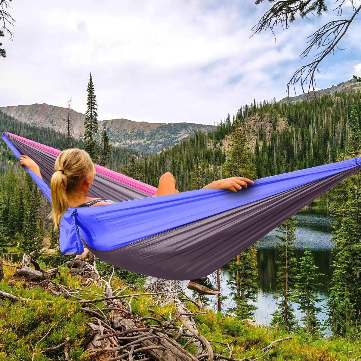 1-2 Person 210D Nylon Portable Hammock for Camping Hiking & Outdoor