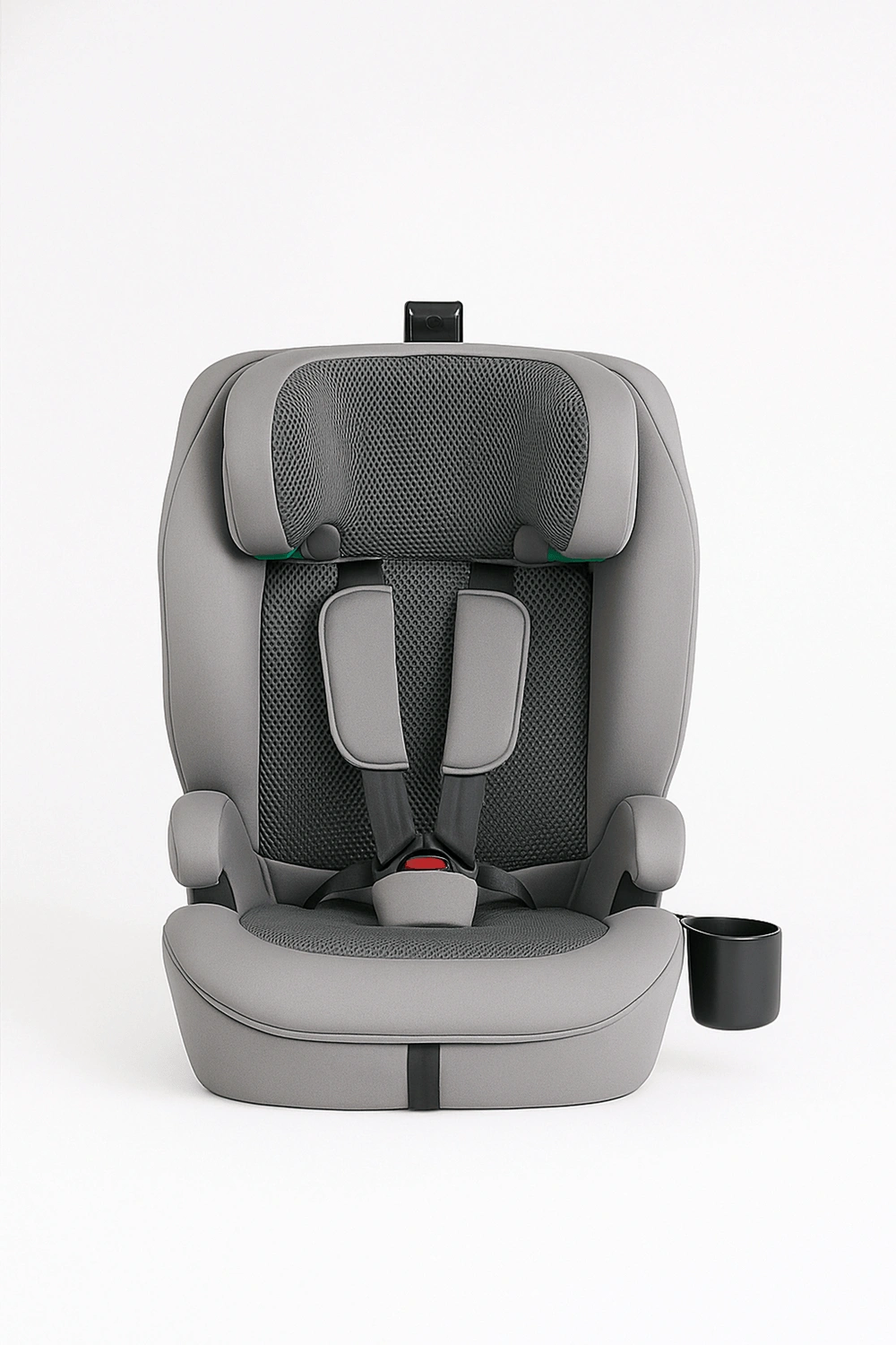 Silla de coche infantil con respaldo ajustable en 3 posiciones, hasta 22 kg, con protección lateral y arnés de 5 puntos, apta para niños de 0 a 6 años, color gris, reposacabezas ajustable en 7 alturas
