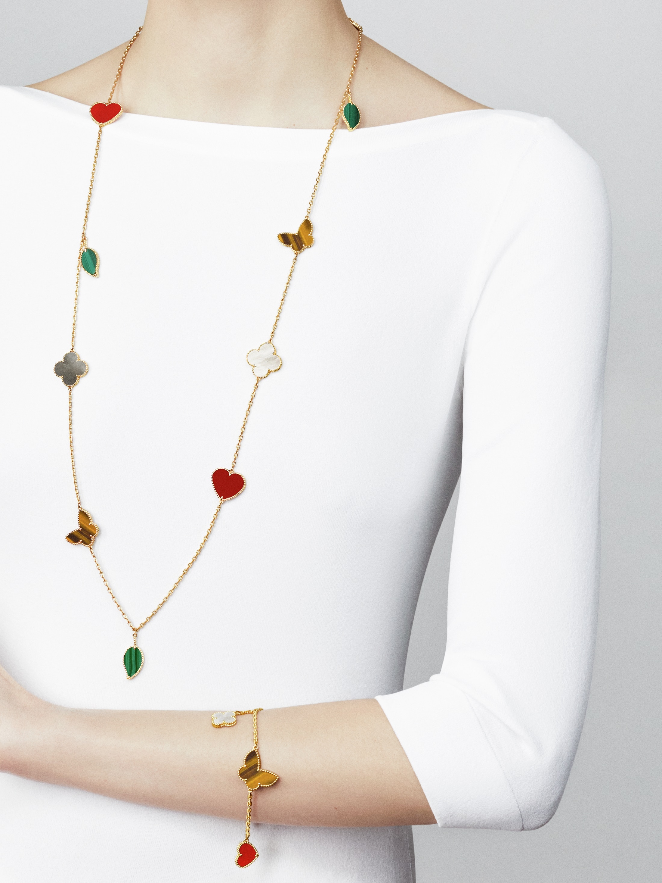 Replicate Lucky Alhambra long necklace, 12 motifs(1:1 replica) - Original Replica Club