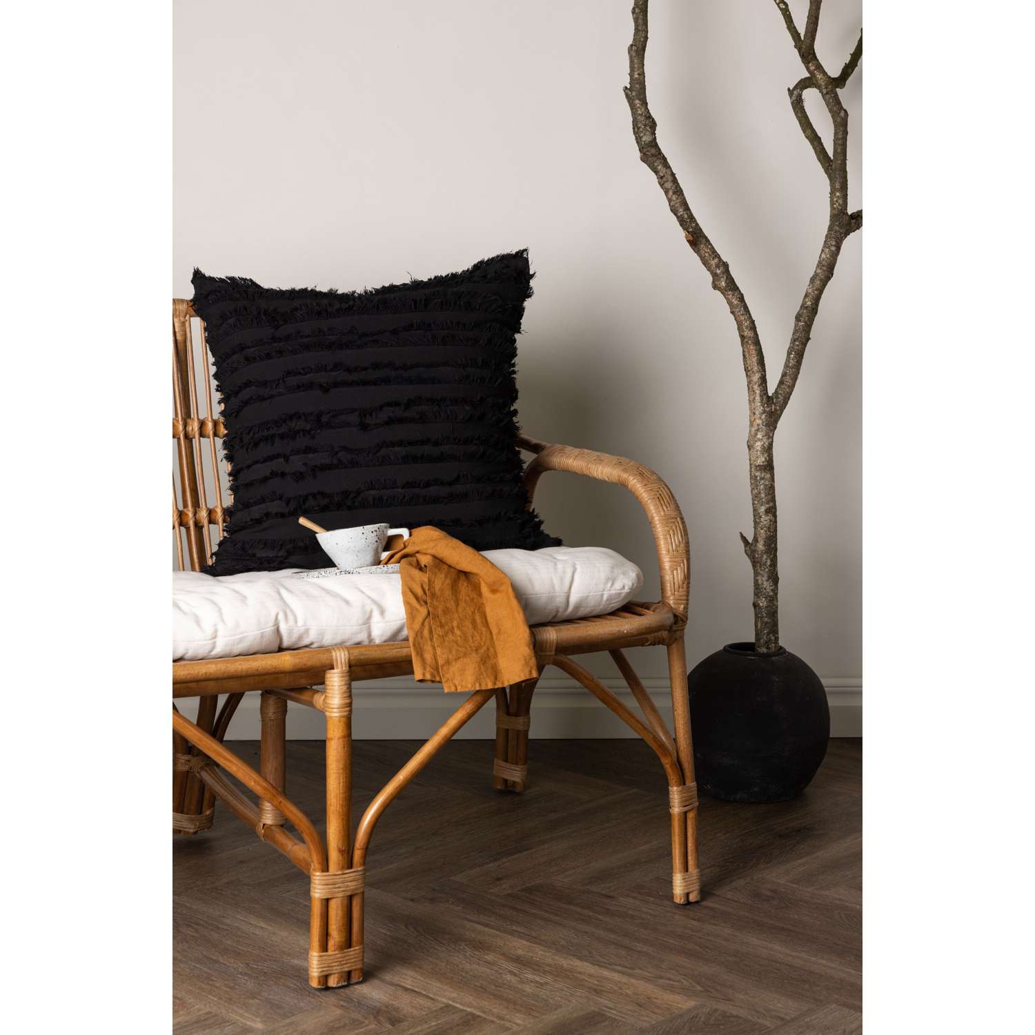 Venture Home Edith Kussenhoes 60x60 - Zwart