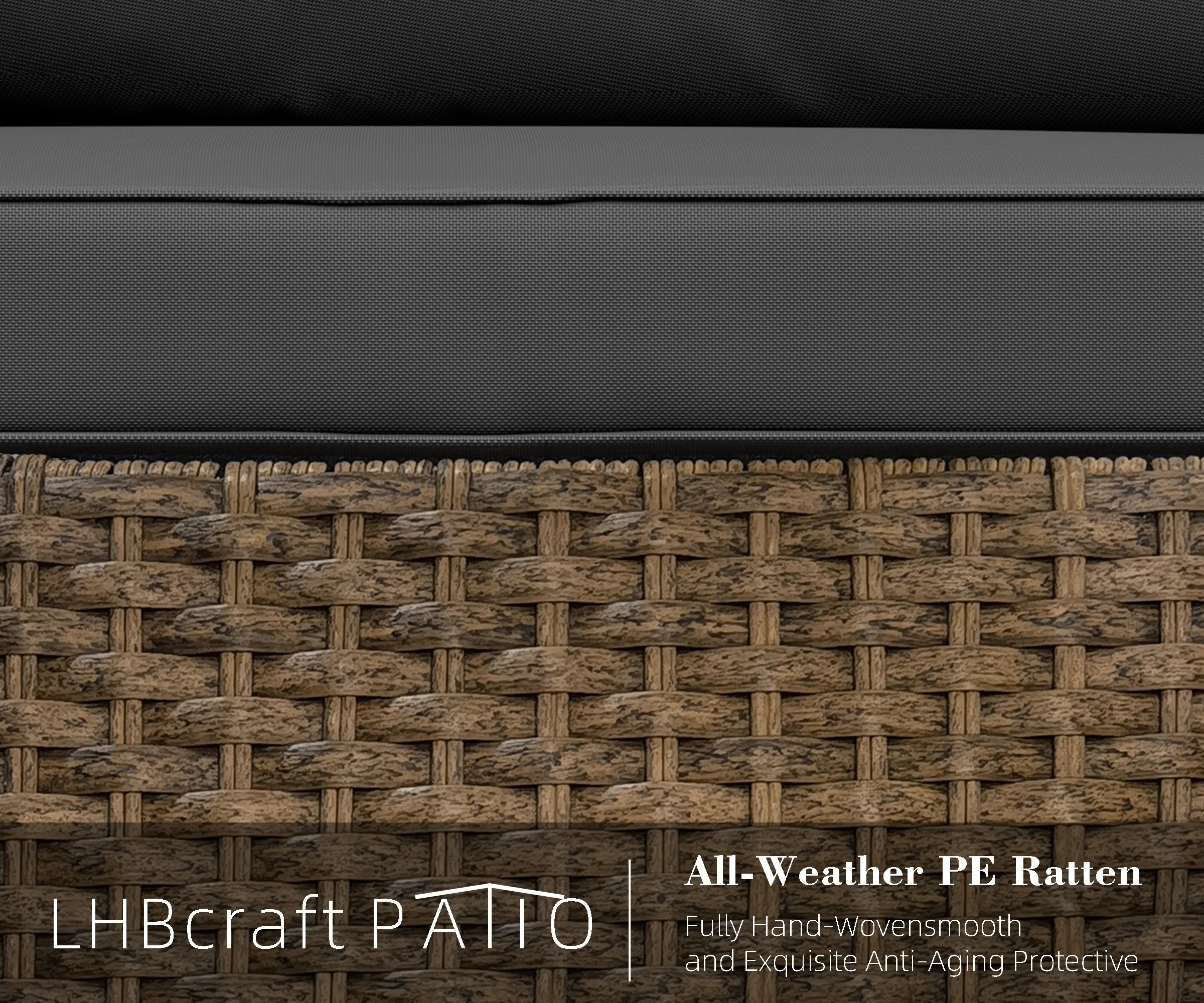 Bifanuo 7 Piece Patio Furniture Set, Outdoor Furniture Patio Sectional Sofa, All Weather PE Rattan Outdoor Sectional with Beige Cushions and Table, Black Wicker - Image 14