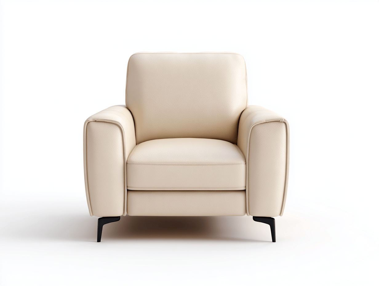 Sillón individual en cuero sintético – beige – estilo moderno y cómodo