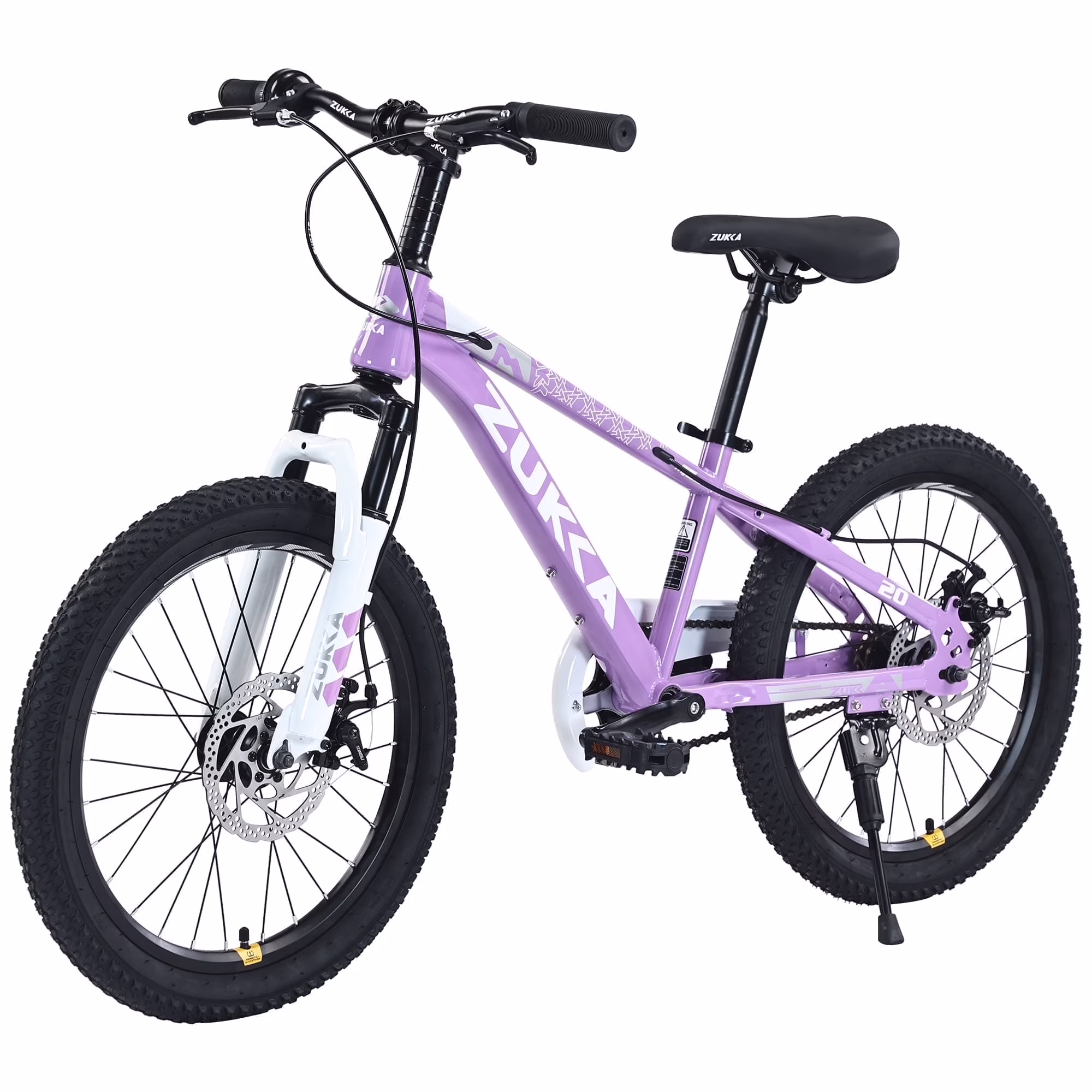 Zukka 20 in Kids Mountain Bike Steel Frame Hardtail Bicycle for Child Aged 7 - 10 Years Pink(Purple/20")