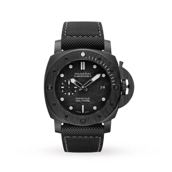 Panerai Submersible Men Automatic Black Rubber Watch PAM00979