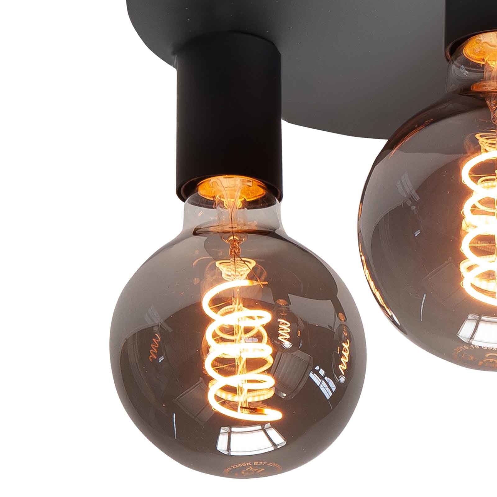 Highlight Plafondlamp Basic Zwart 3 lichts Ø 25 cm E27