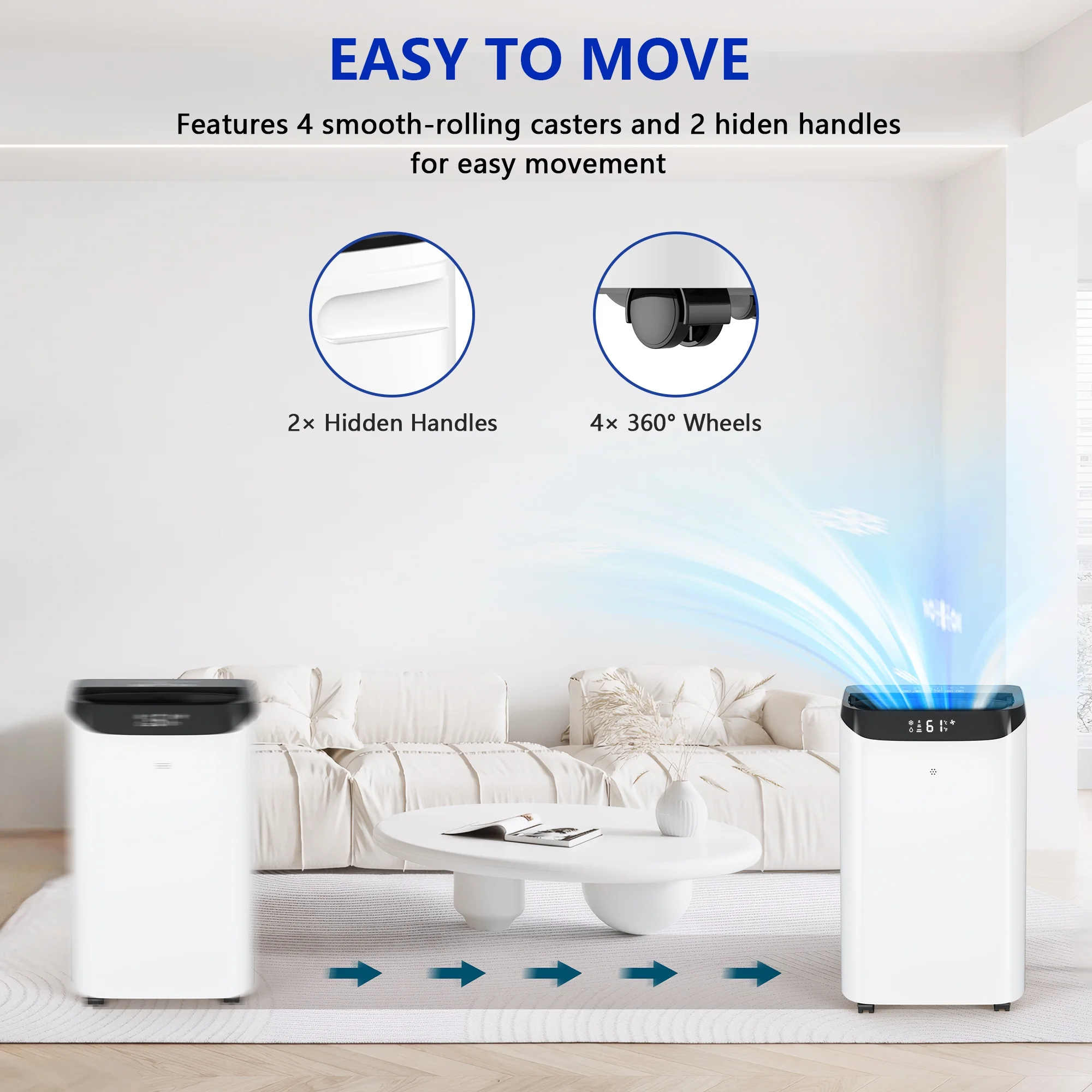 Fosawd 12000 BTU Portable Air Conditioner Cools up to 500 Sq. ft, 3-in-1 AC, Dehumidifier, Fan - Image 8
